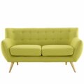 Primewir Remark Loveseat in Tufted Wheatgrass Fabric with Natural Finish Wood Legs EEI-1632-WHE